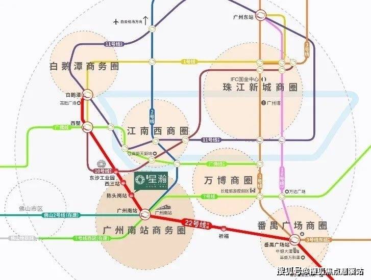广佛环城际,穗莞深城际琶洲支线,以及地铁18号线,22号线,3号线东延段