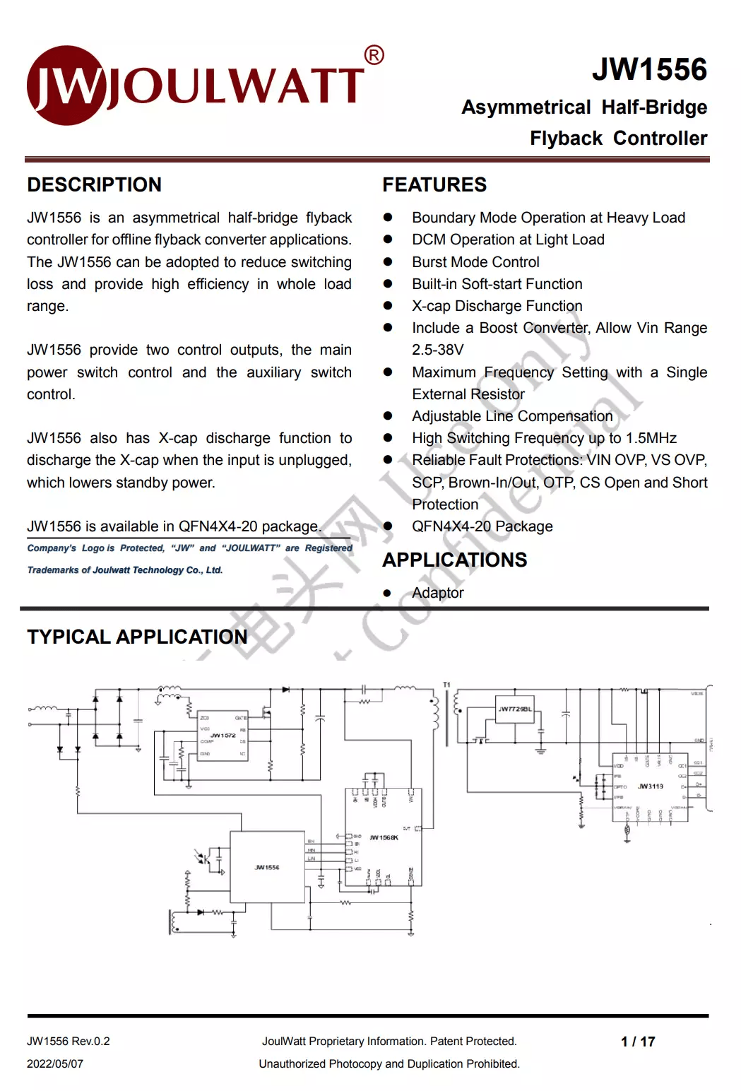 杰华特jw1556在重负载下工作在zvs模式,支持adaptive zvs 开关,实现