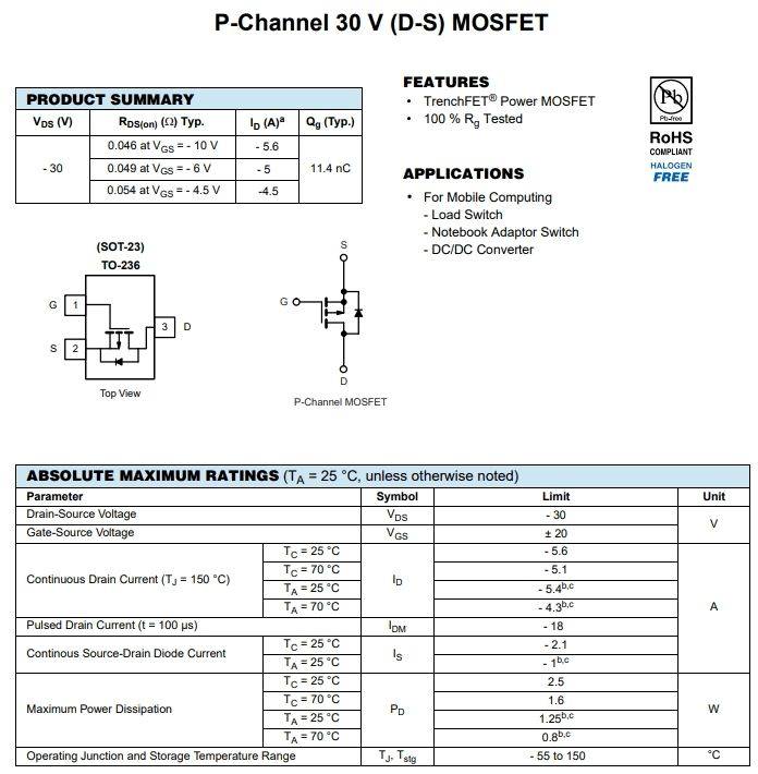 nvtr4502pt1g场效应管技术规格参数工作原理与应用电路全解析
