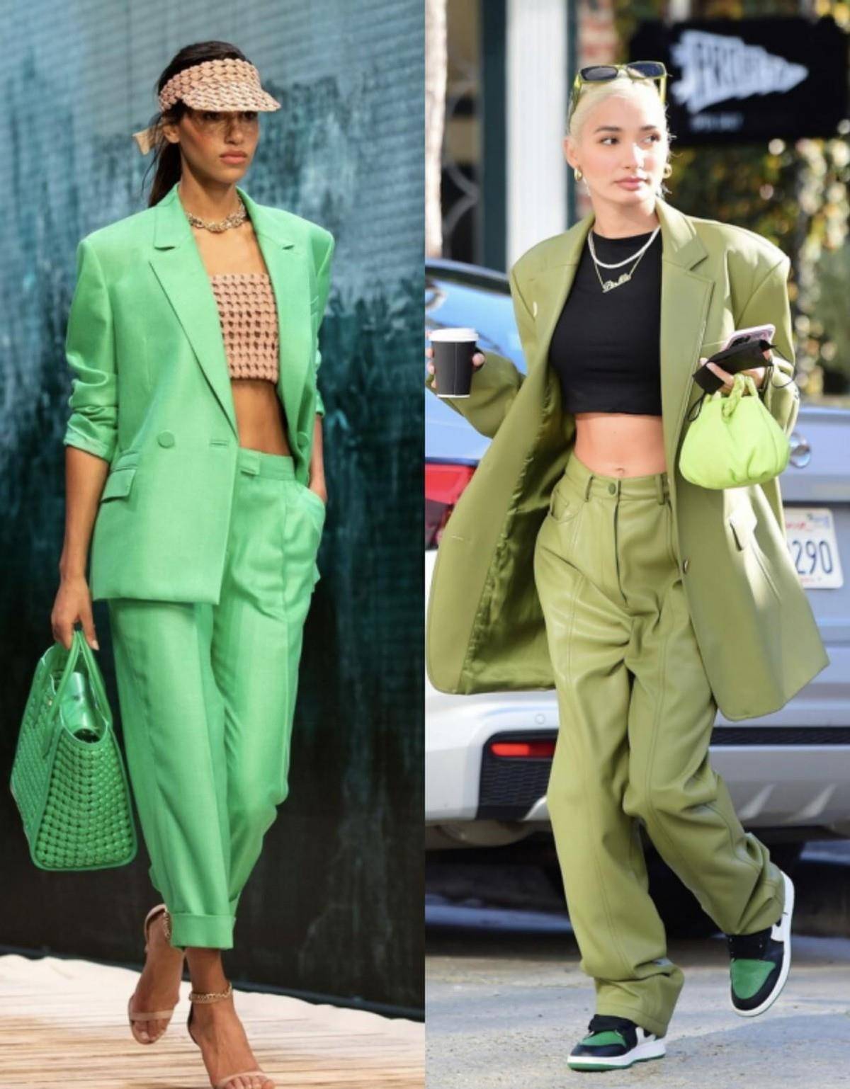 嫩绿色,豆绿色都很美,想减龄就来试试_服装_气质_造型