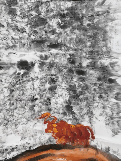 作品近日,人民日报讲好中国书画故事课题组入选画家王清君正在展开