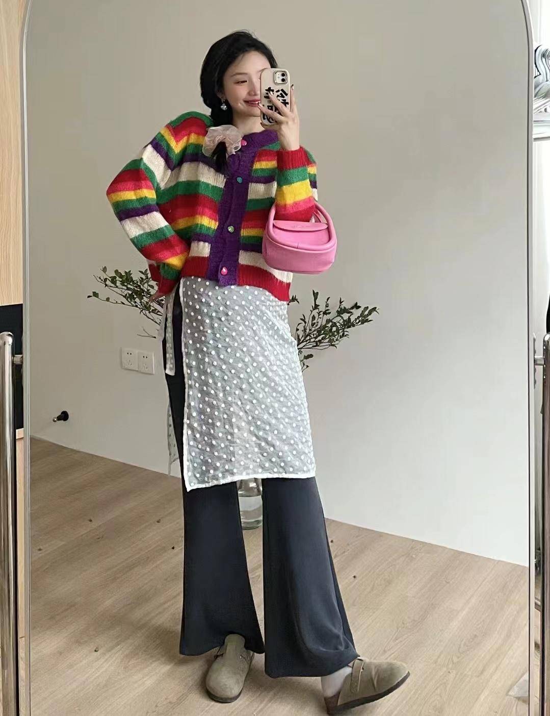 春天火了一种穿搭屁帘长裤从韩国流行来的时髦洋气减龄