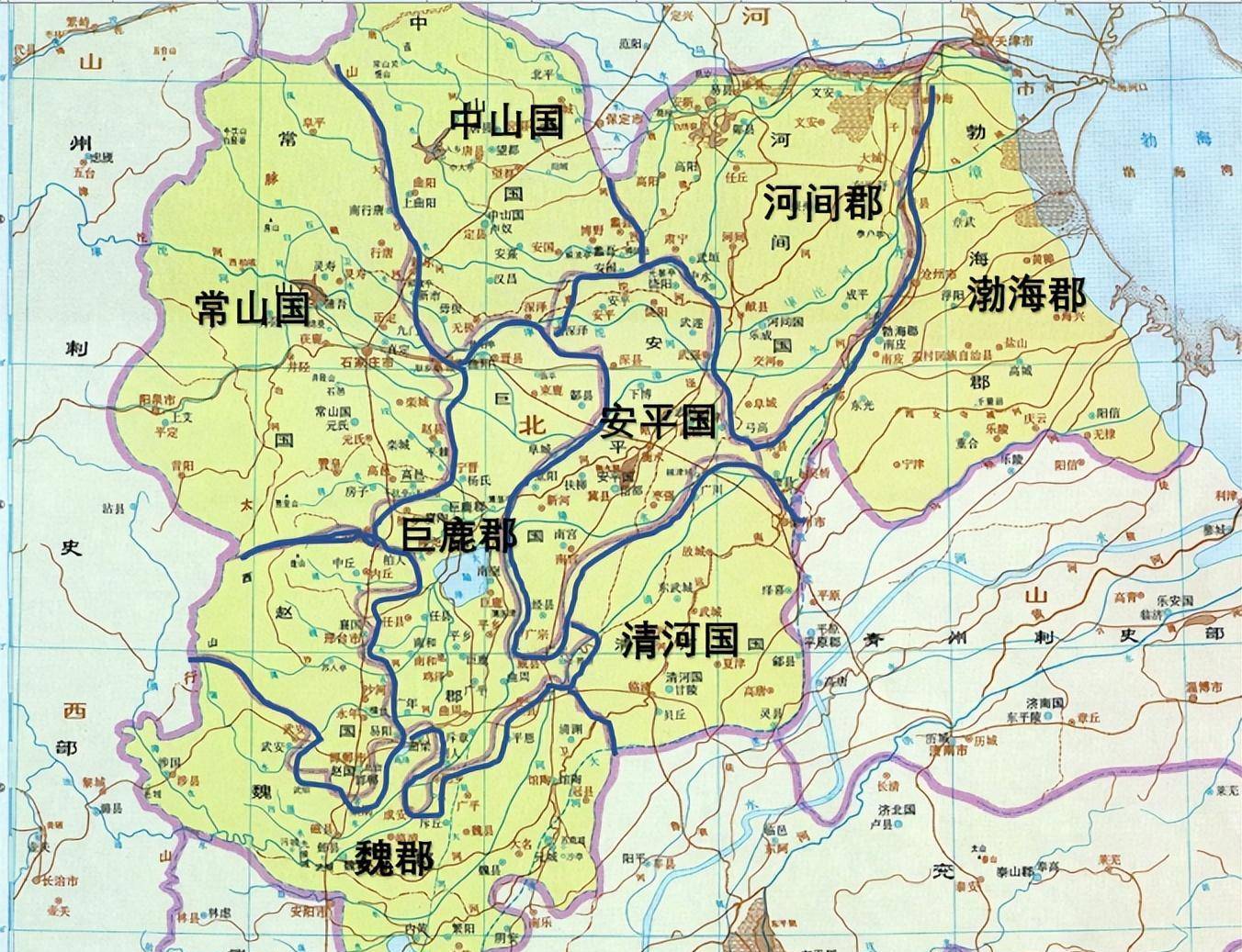 3,邺城被攻破后,独领一军向北攻占赵国,常山二郡,招降了那些靠近太行