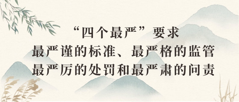 也就是最严谨的标准,最严格的监管,最严厉的处罚和最严肃的问责,从