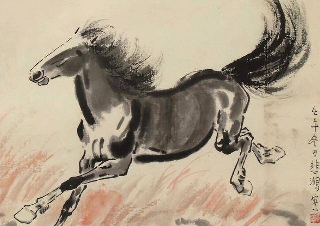 徐悲鸿的马儿画的出神入画,几乎能够以假乱真,一手高超的绘画技术
