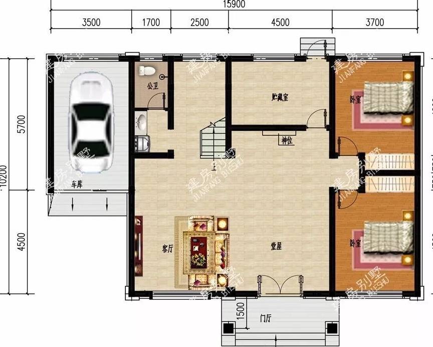 第二款这是三层别墅户型中的一款经典实用老户型了,绝对的颜值和实力