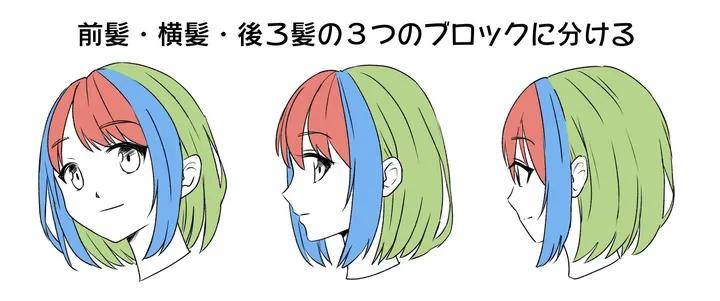 教你分块画头发的方法!教程非常简单,赶紧来看看叭