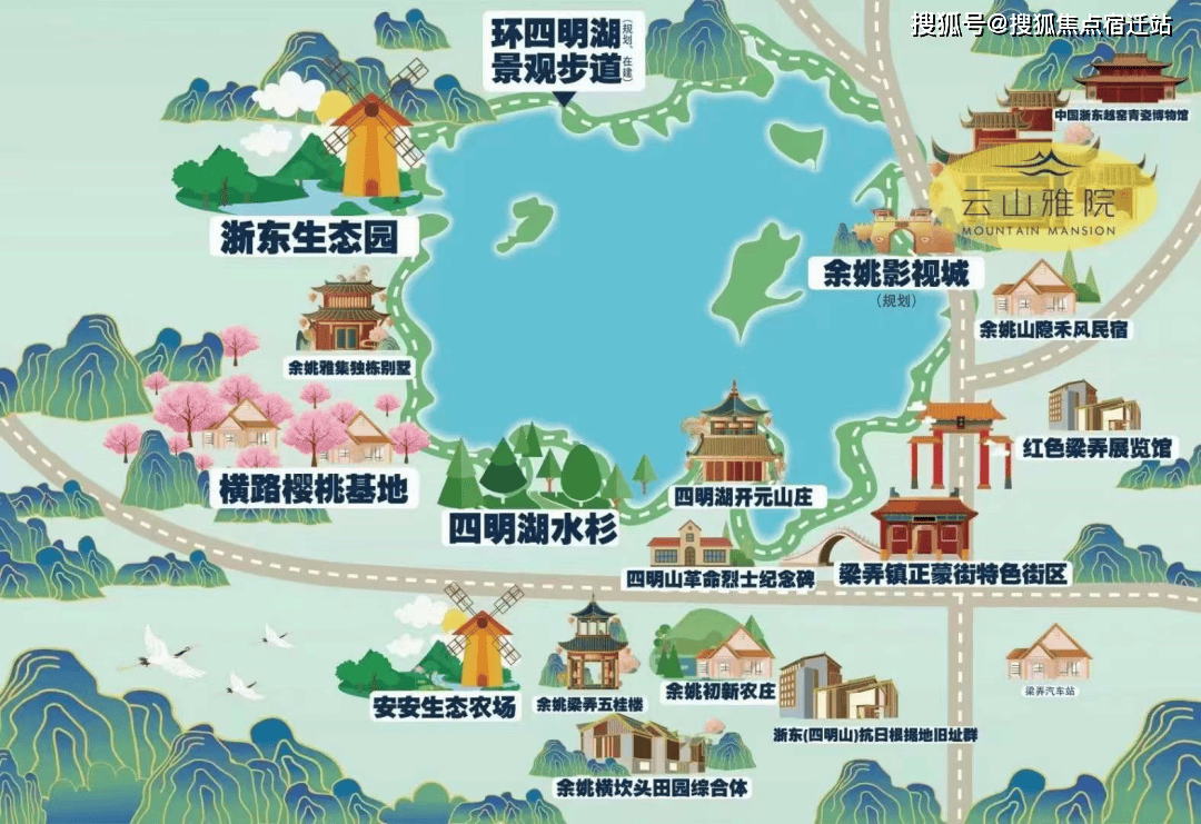 余姚市手绘地图图片