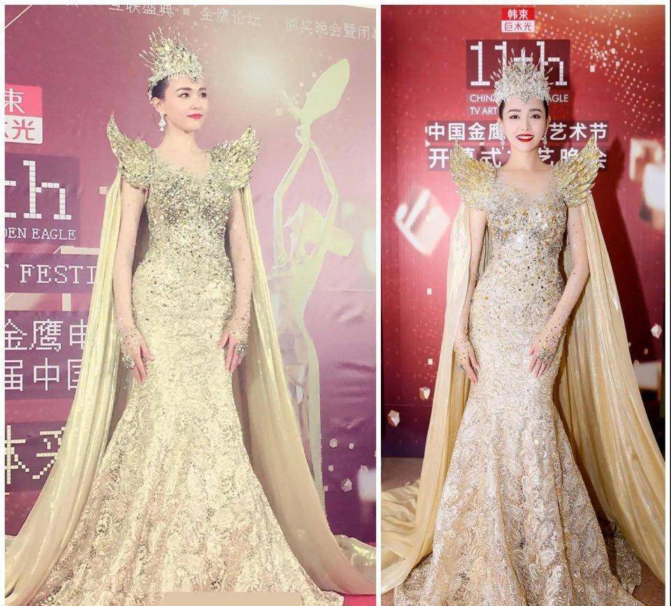 新金鹰女神战袍亮相被吐槽像一地鸡毛最美还是赵丽颖战袍