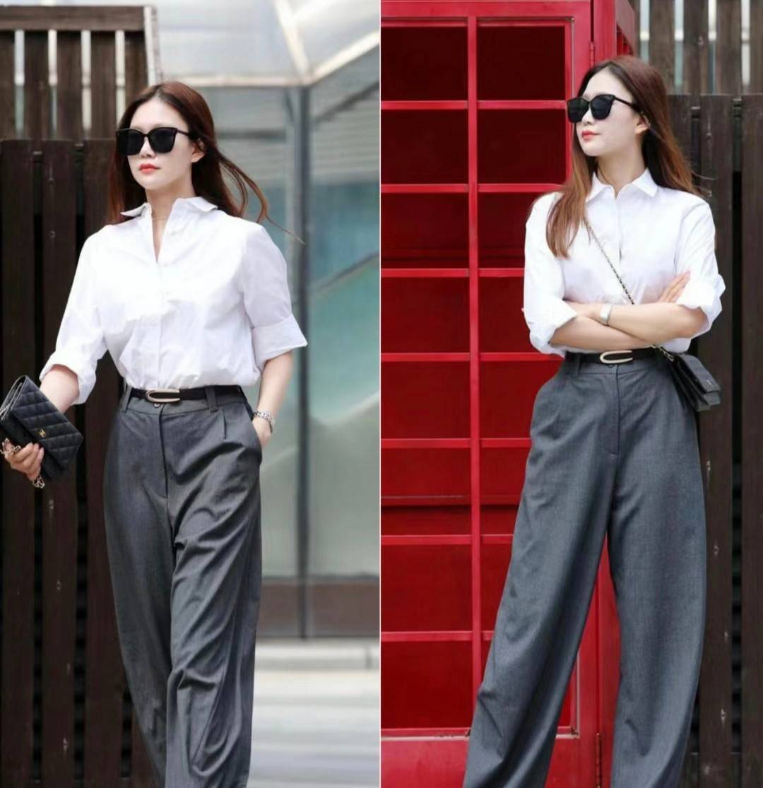 原创女人不管身材胖瘦都可以准备几条阔腿裤舒适又百搭还不显胖