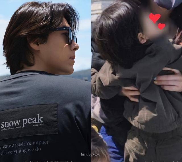 孙艺珍晒一家人野餐照片儿子长得非常健康可爱头发茂密像玄彬