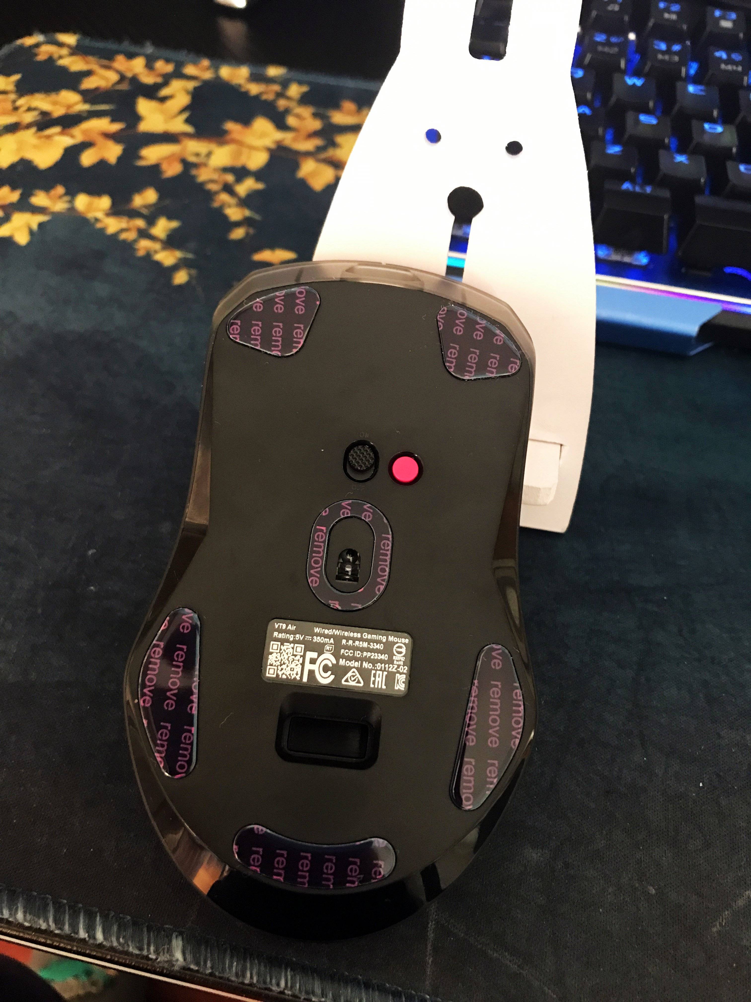 透明外观强大性能雷柏vt9air鼠标游戏与办公两相宜