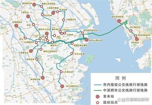 深中跨城公交主线是深圳宝安机场——翠亨新区规划馆