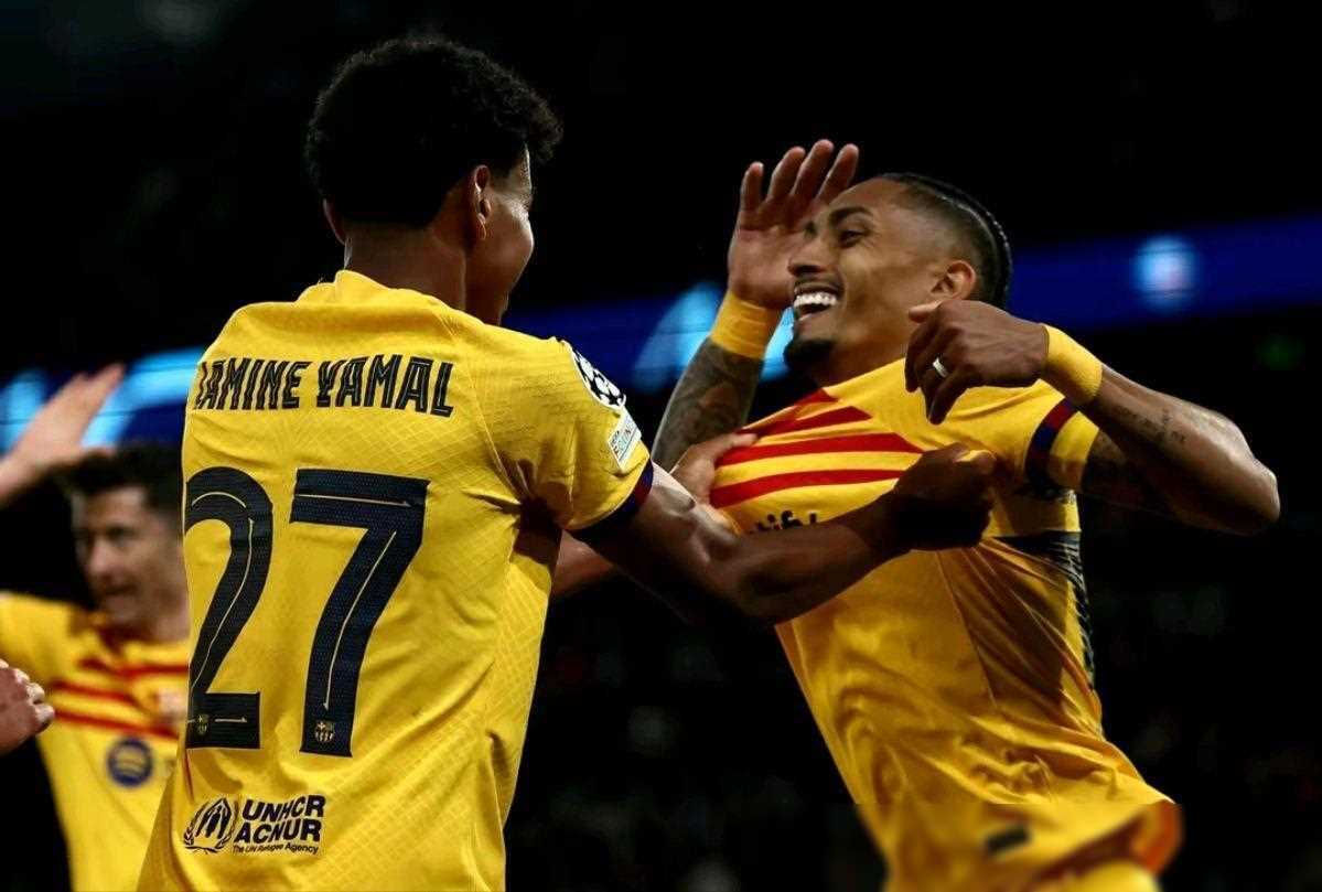 欧冠之夜巴萨客场取胜马竞击败多特西甲双雄同胜出