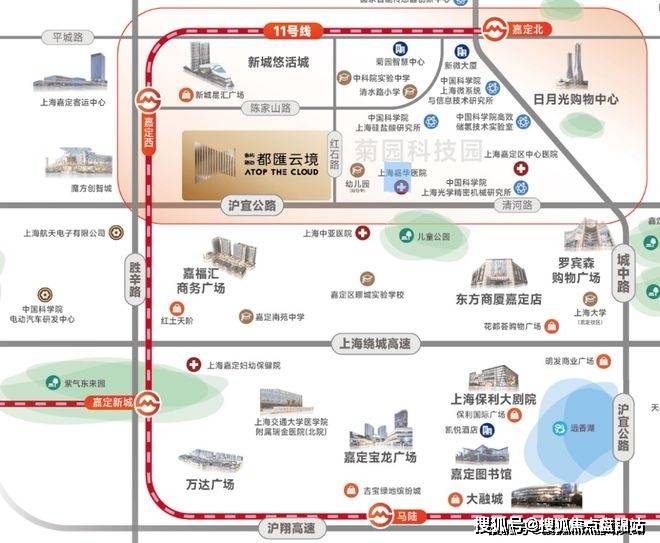 (百度步行距离),可于南翔站换乘嘉闵线(在建中),从容畅达上海18 商圈