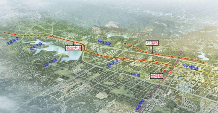 双向6车道科学城新开工一条道路