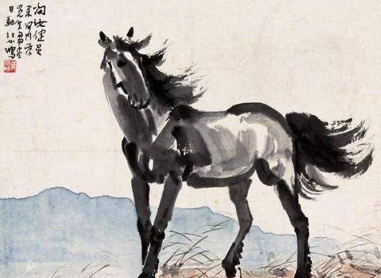 范曾在徐悲鸿的骏马上补了个小人缺乏气势还呆板仍卖4730万