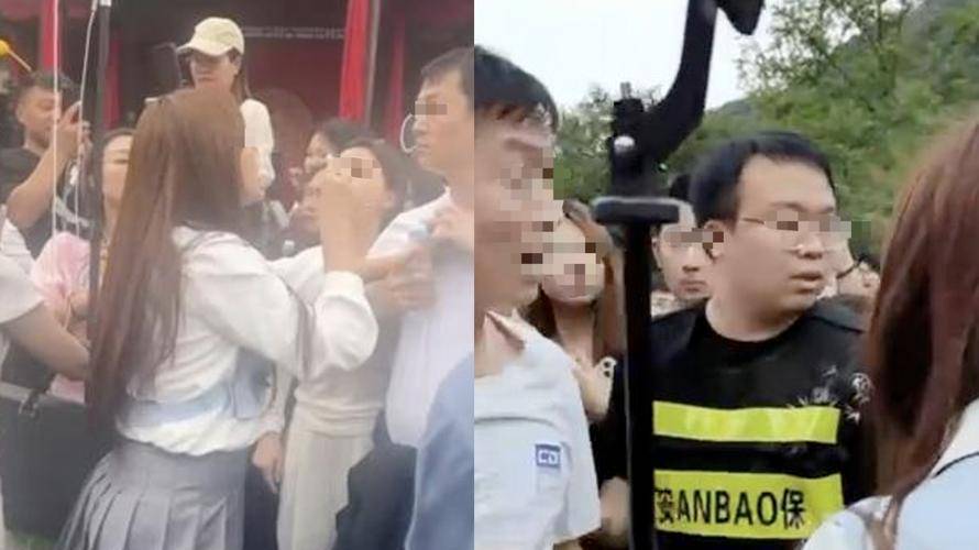 原创            王婆说媒现场男子与女主播起冲突！男子被女主播拽衣领掐脖子