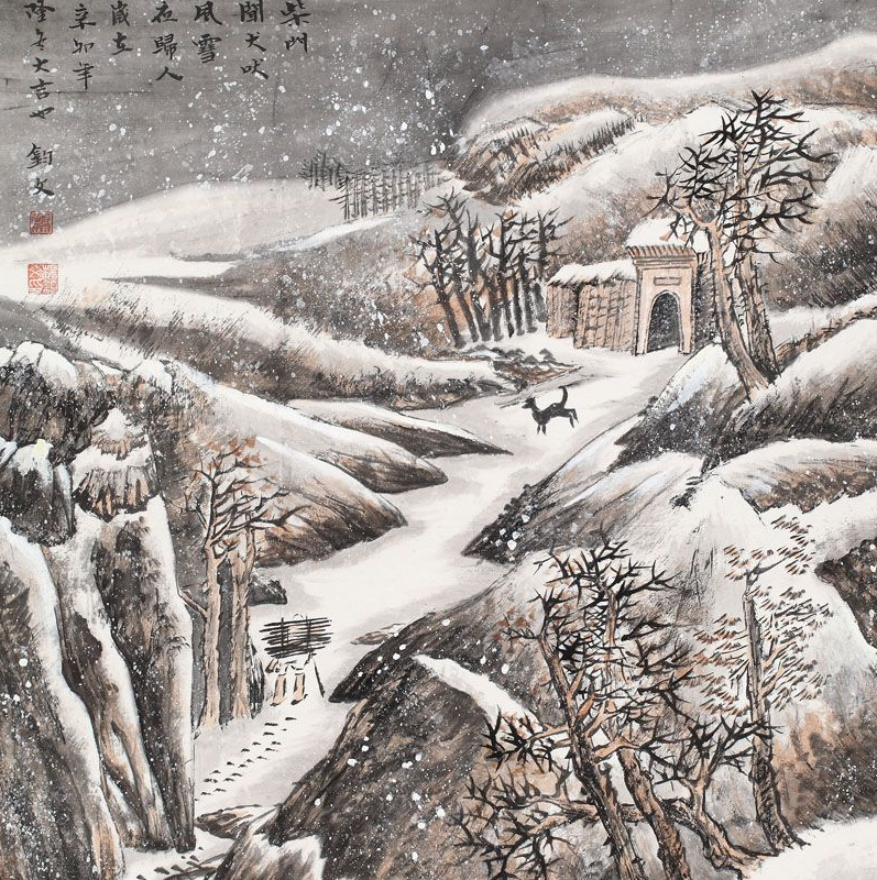 刘长卿《逢雪宿芙蓉山》诗赏,柴门闻犬吠,风雪夜归人!