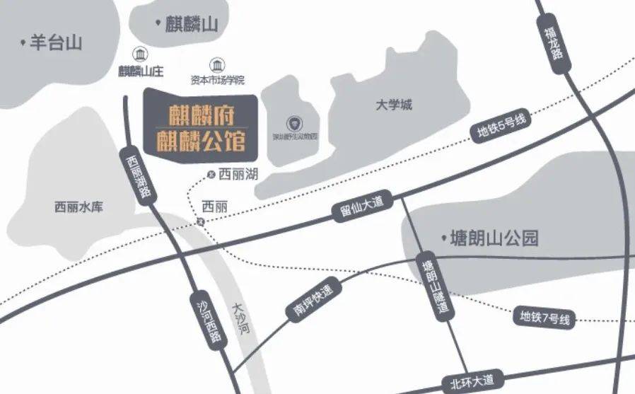三山一湖四公园环绕于繁华之中拥山瞰海,赋予塔尖人物大气天成的风范