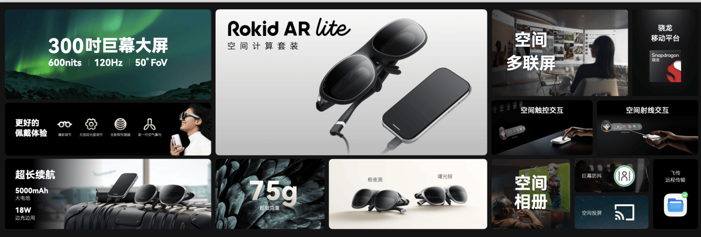 中国代表性AR力量，Rokid AR Lite在空间计算领先“一个身位” 