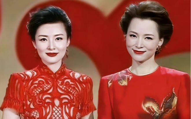 56岁周涛和50岁董卿近照,一个优雅老去,一个剪短发成路人