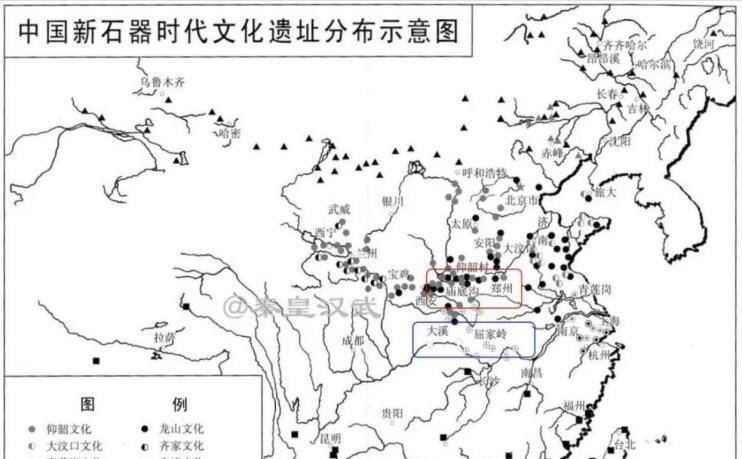 和山东大汶口文化渐变为山东龙山文化,山西荆村文化发展为三里桥文化