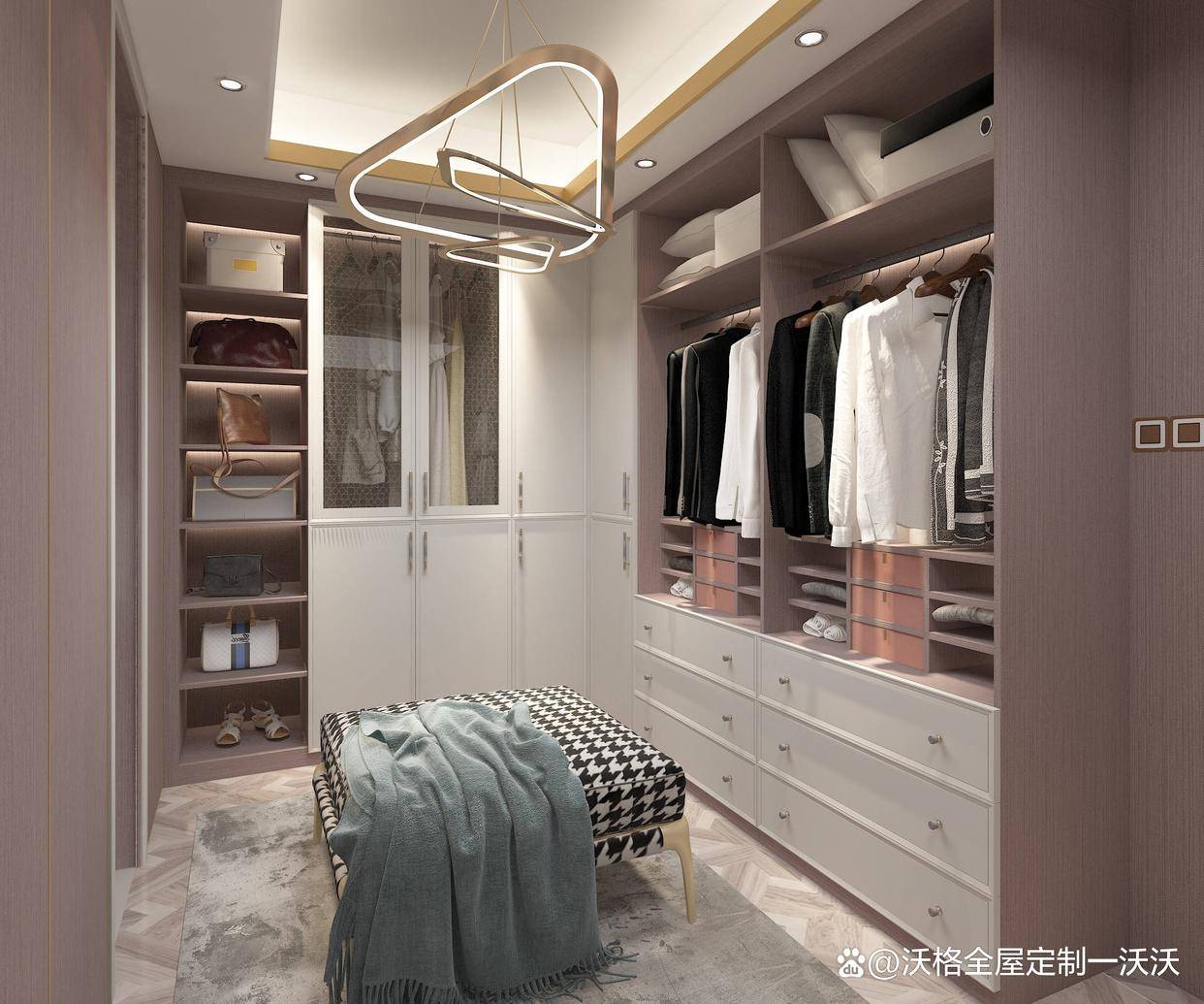 高颜值又实用的步入式衣帽间装修设计,大小户型都不挑!