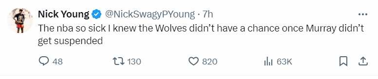 赛后前nba球员尼克杨就发推怒斥联盟:nba太恶心了,当我知道联盟不禁赛