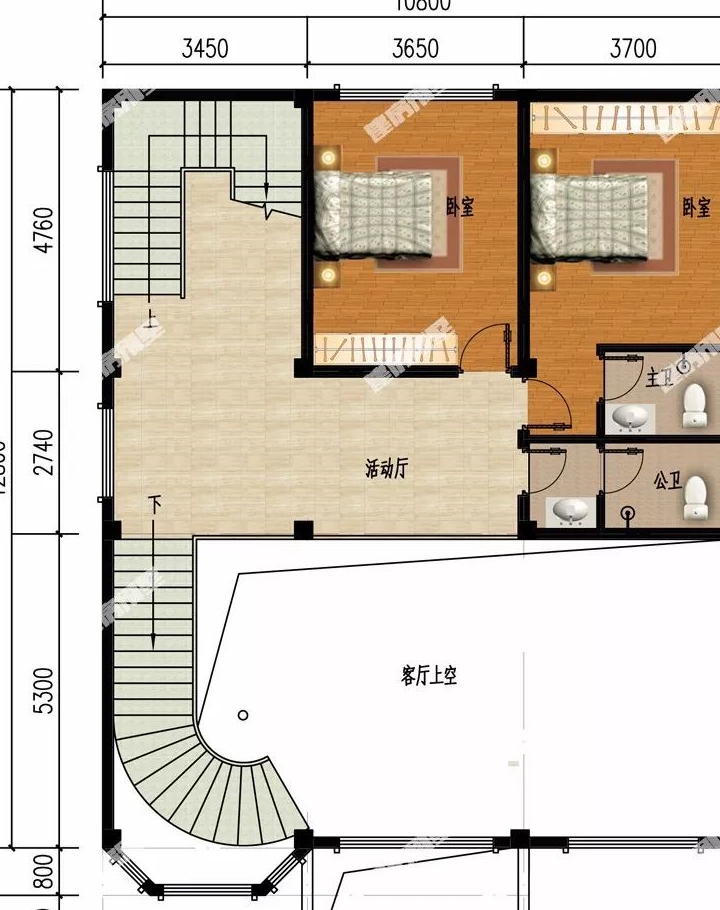 8×12.8米四层别墅,在农村这样建多层气派又省钱_楼梯_设计_客厅