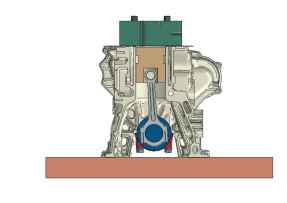 模拟缸体疲劳试验的有限元模型主要包括缸体,工艺缸盖,工艺活塞连杆