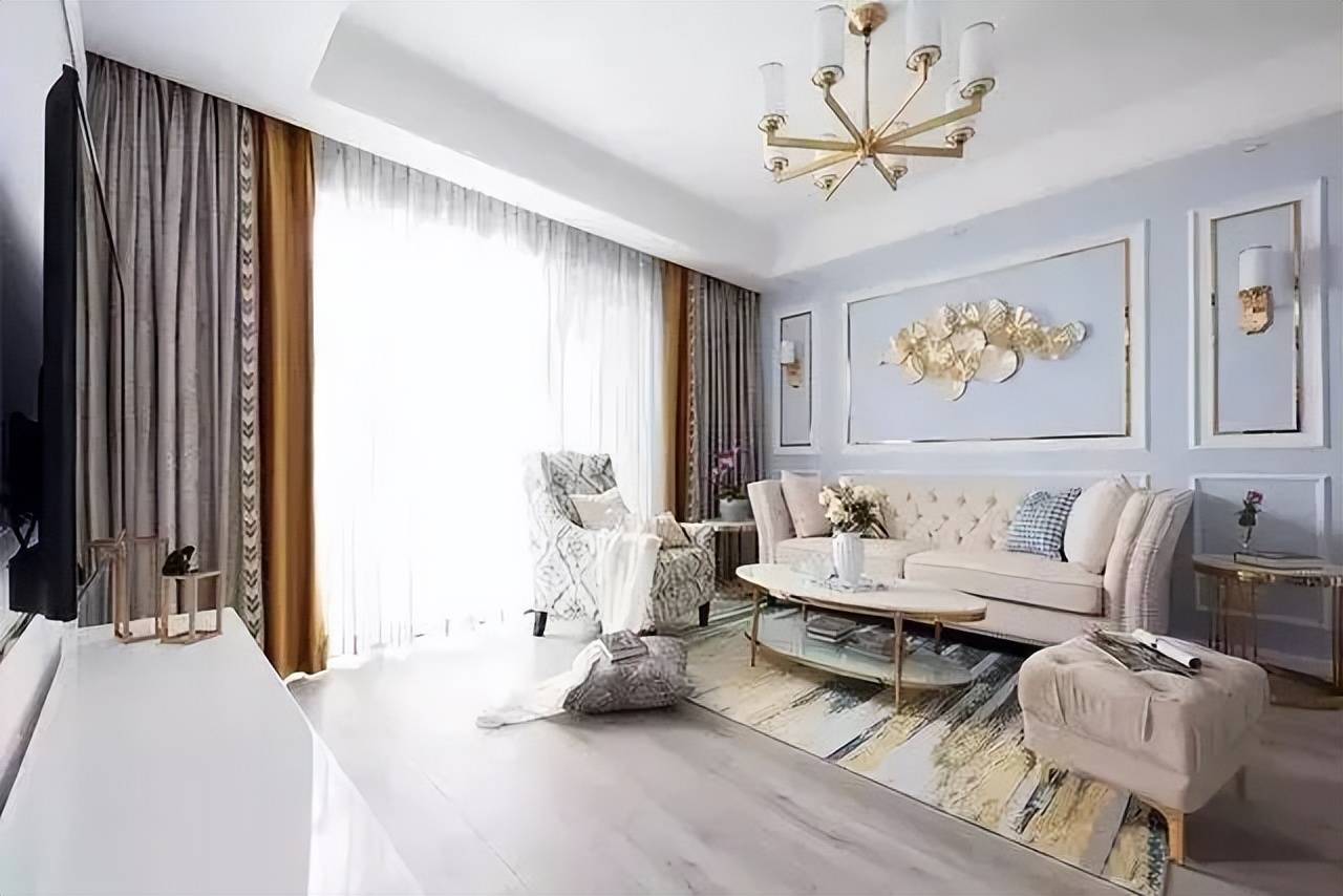 135㎡轻奢美式风新房,主卧嵌入式衣柜设计,收纳太赞了!