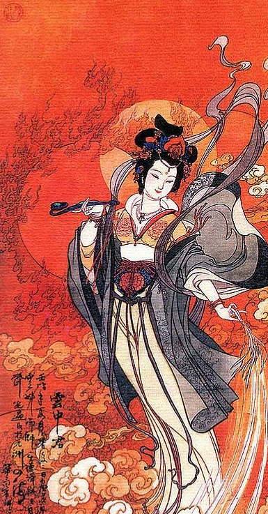 翩若惊鸿,矫若游龙!富贵华丽,传神细腻的神话工笔仕女图欣赏