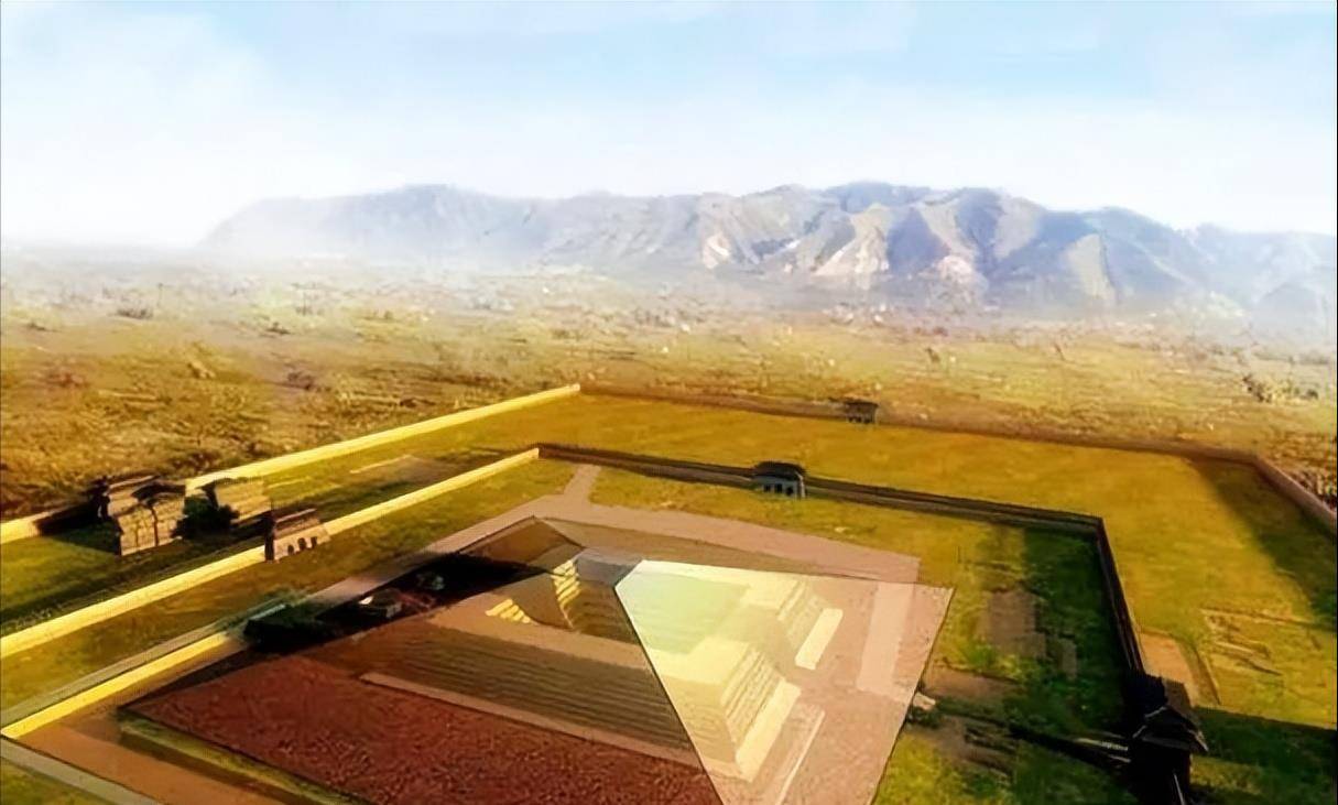 结构最奇特,内容最丰富的帝王陵之一,该陵位于内城南部,呈覆斗形,高约