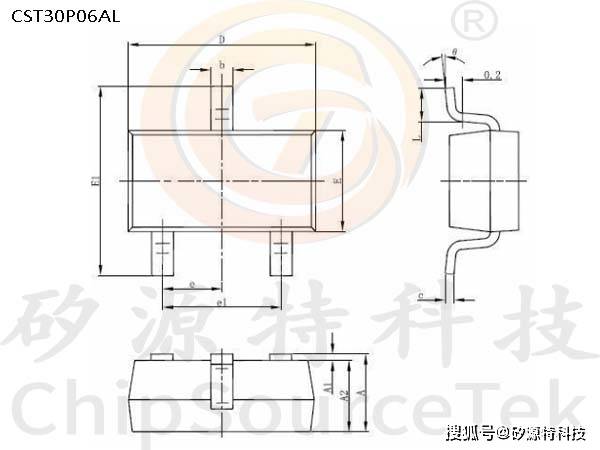 矽源特chipsourcetek-cst30p06al是sot23-3l封装,30v,6a的p-mosfet