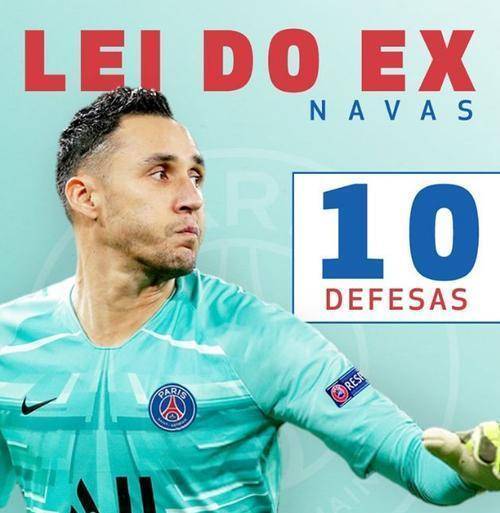 2021年欧冠1/8决赛次回合对阵巴萨,纳瓦斯在诺坎普完成了9次扑救,一