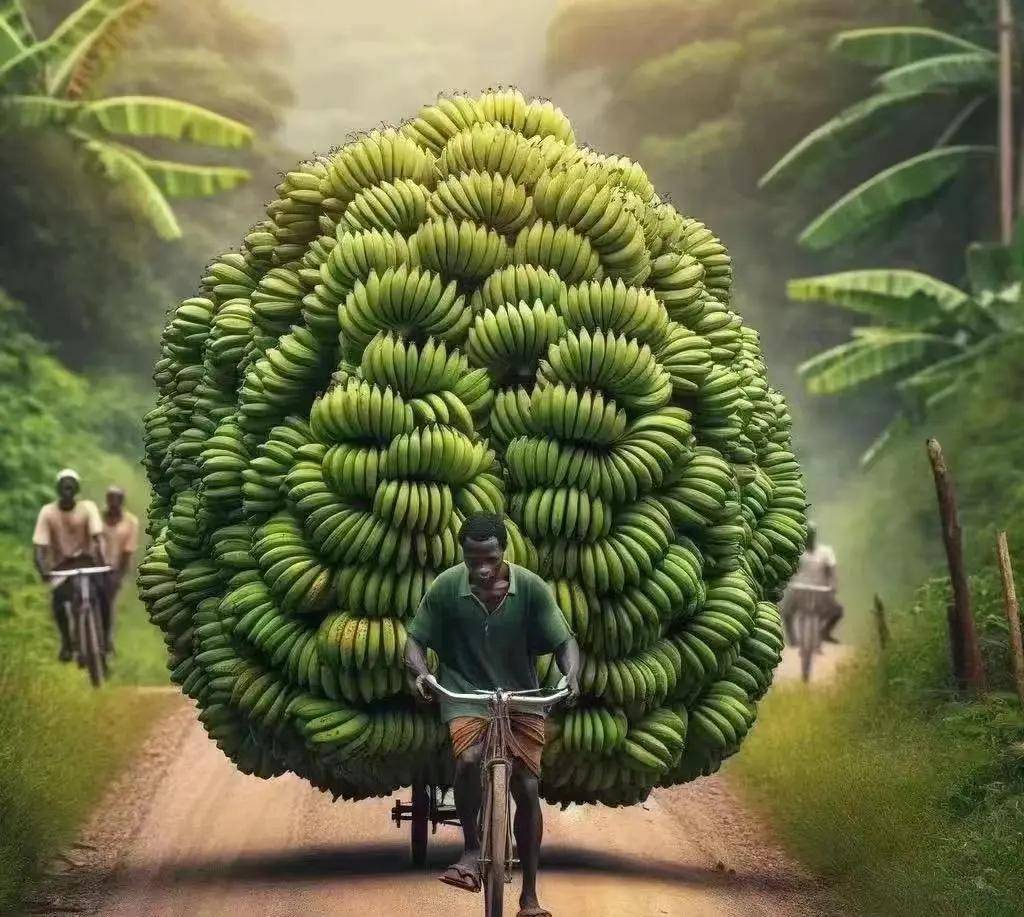 天不生我奥德彪,万亩香蕉烂荒郊.二八大杠跨上腰,秒变骑士穿云霄.