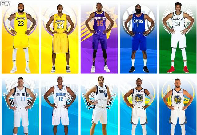 过去20年入选一阵次数最多的nba球星:库里4次,科比8次,他13次