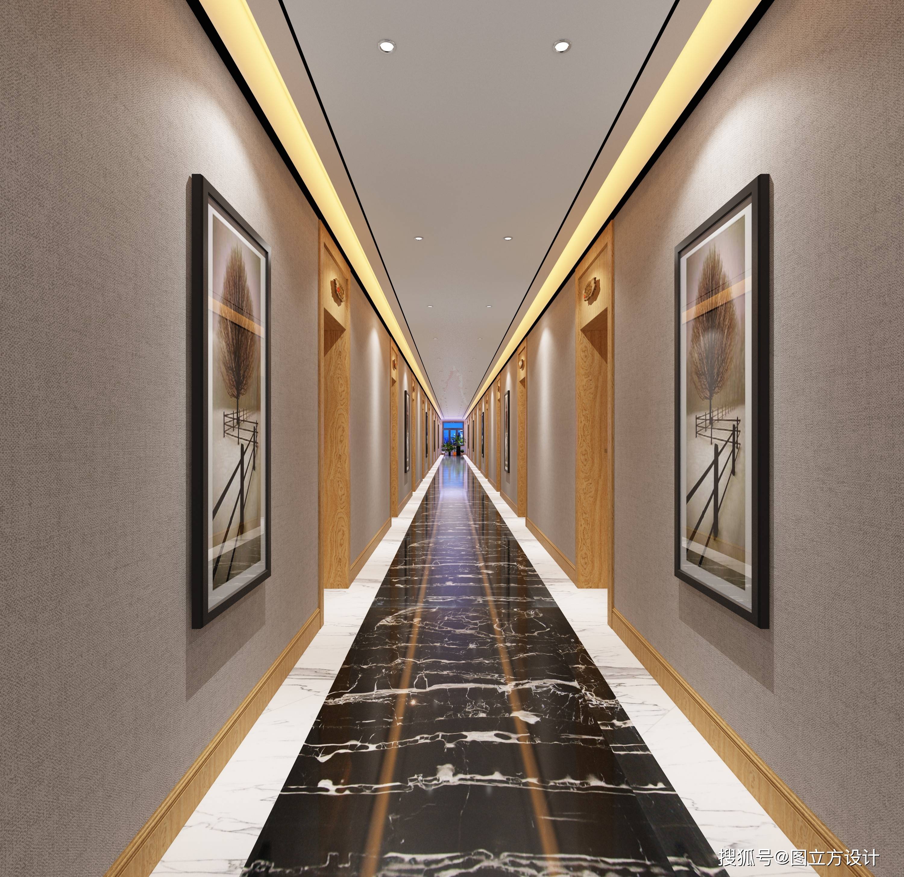 酒店走廊效果图设计——营造宾至如归的温馨氛围