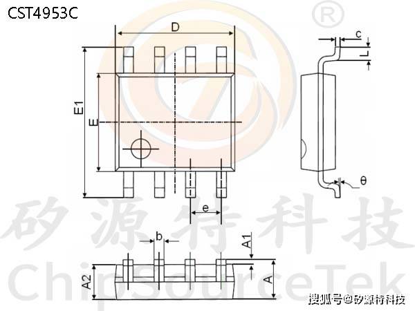 sourcetek-cst4953c是sop8封装,20v,3a的双p-mosfet_应用_高性能_电源