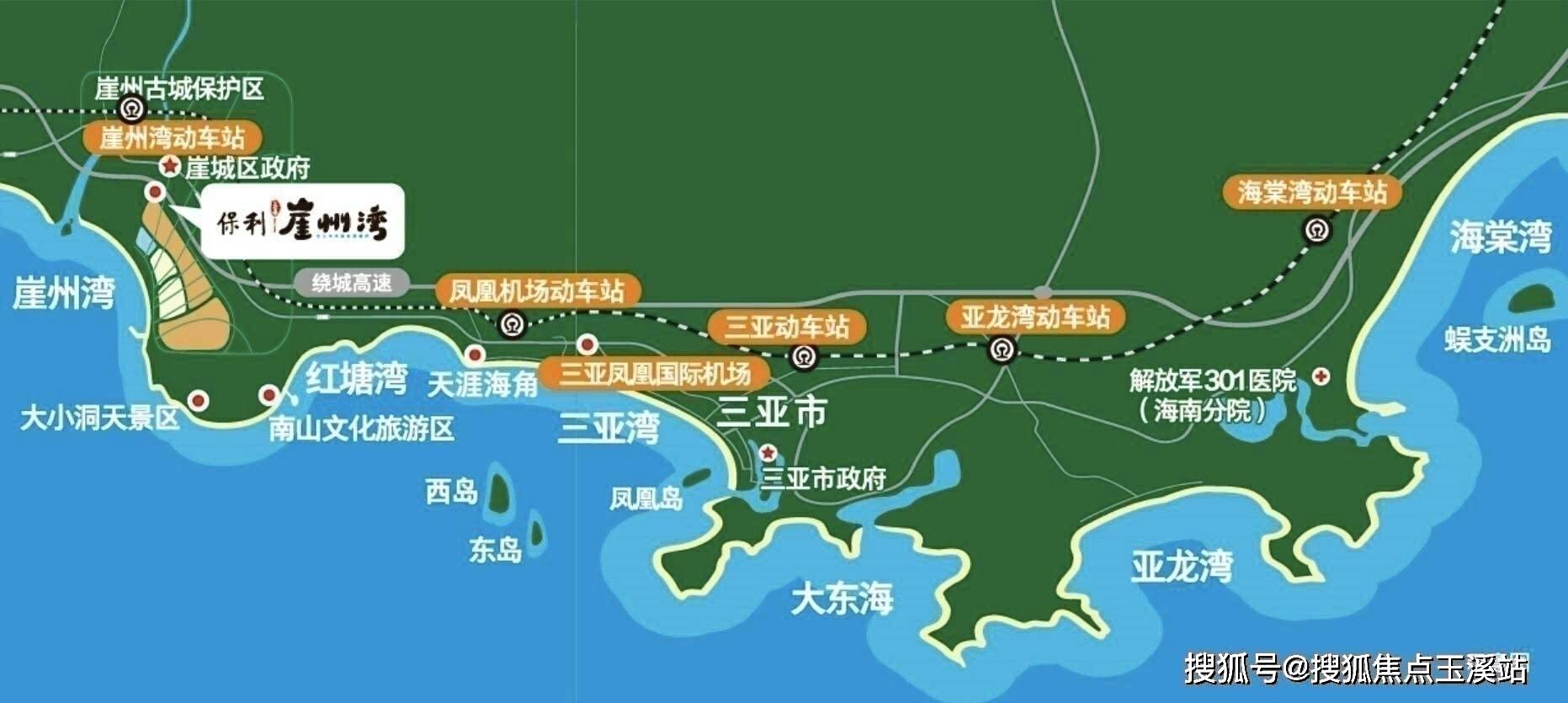 距离建设中的三亚新海上机场约20公里;距离南山货运港4