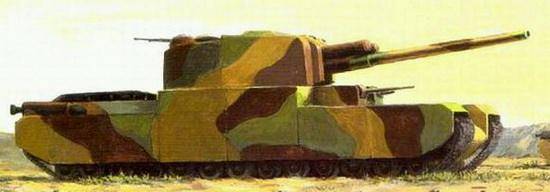 top,6 百式100吨重战车(重100吨,共建造一辆样车)(日本)车载火炮:t5e1