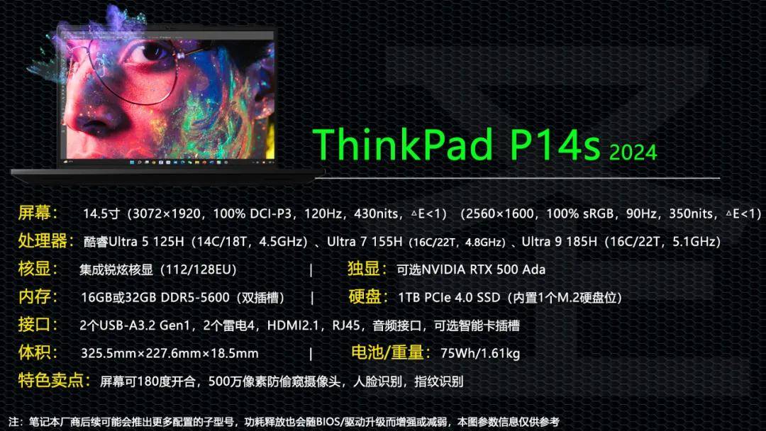 可选rtx 500 ada专业显卡 thinkpad p14s移动工作站是否值得买?