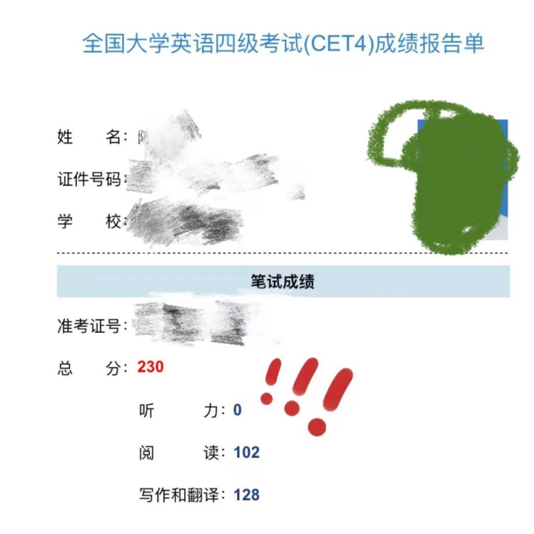 英语六级真题答题卡