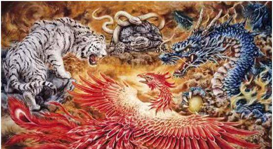 青龙白虎朱雀玄武,分别对应四个方位,但你们知道中间的是谁吗_神兽