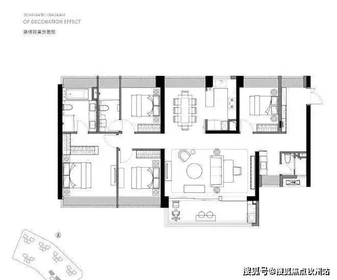 景观园林特色点式围合布局 高颜值现代审美建筑 点式围合布局 高阎档