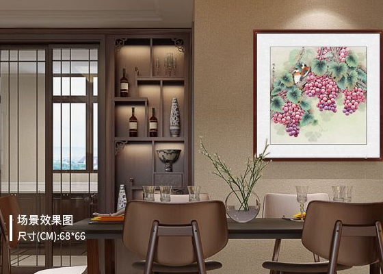 餐厅挂什么风水画,餐厅墙上装饰字画首选花鸟画