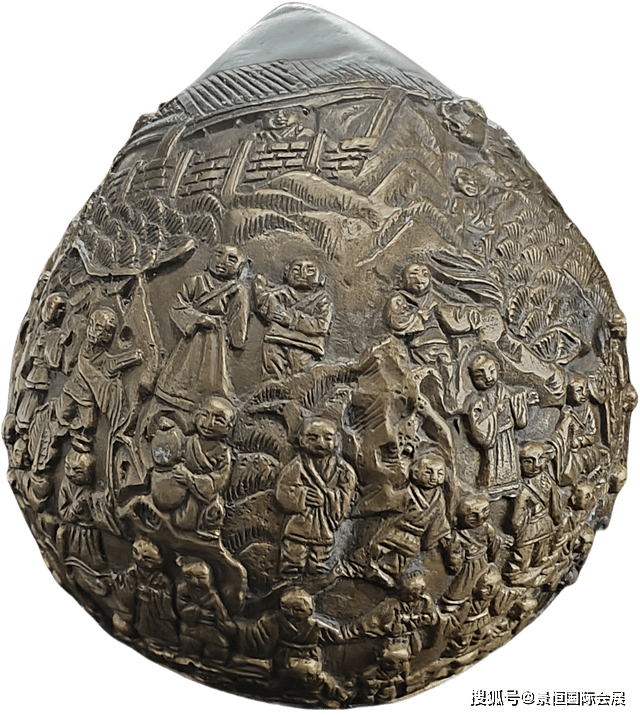 寓意福寿双全的"御制"铜器:"大清御制"款百子祝寿铜桃