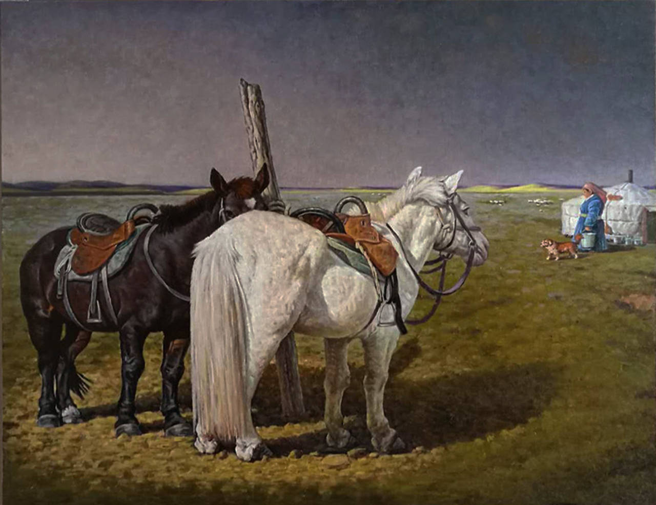 【画作赏析】李达油画:草原风情画卷展,色彩斑斓绘生活