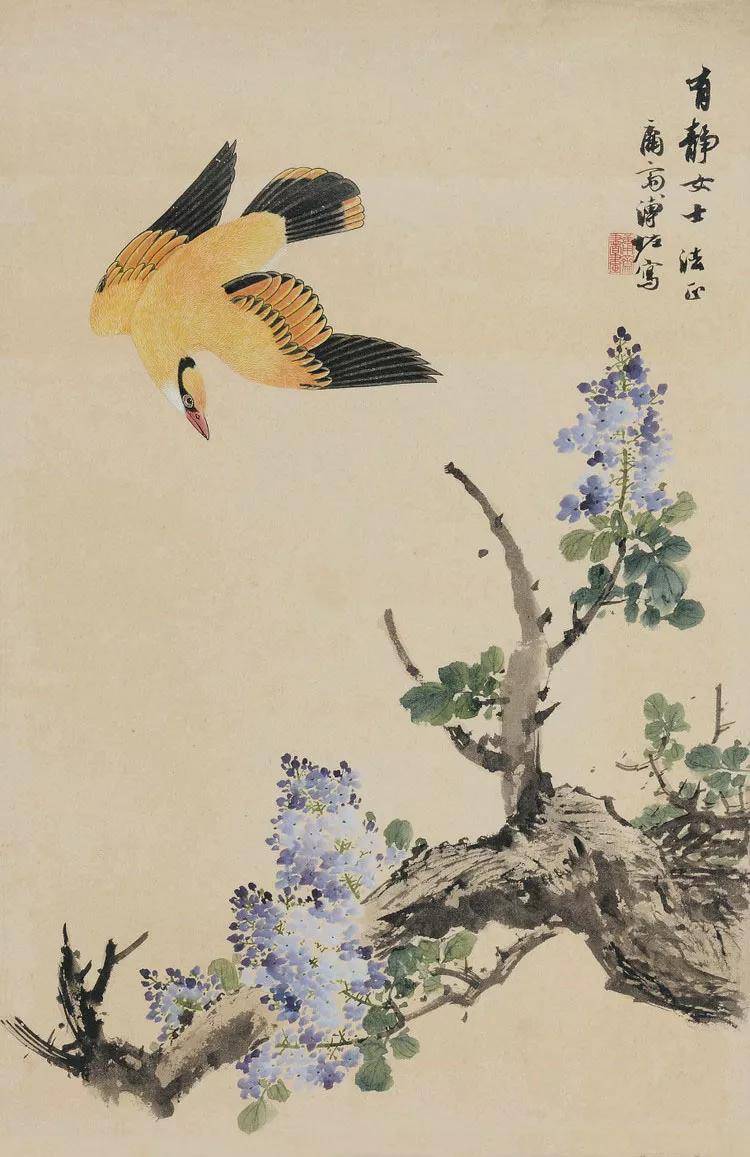 溥佐的皇家花鸟画,飘逸清雅